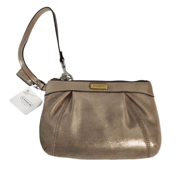 COACH F46484 Pewter Pleated Soft Wristlet NWT - Picture 1 of 6